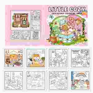<b>Coloring</b> <b>Books</b> Customized for Children, Adults, and Teenagers, Featuring Super Cute Animal Characters with Easy - Product Image 1