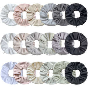 Liso Dot Checker Almacenamiento Lazos para el cabello Banda Accesorios Soportes para moños <span class=keywords><strong>Bolsillo</strong></span> <span class=keywords><strong>con</strong></span> cremallera Scrunchy Plaid Nylon Elástico Scrunchies <span class=keywords><strong>con</strong></span> cremallera - Product Image 5