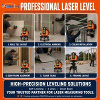 Niveau laser 5 lignes, jauge automatique à nivellement automatique, instrument de mesure laser à lignes croisées pour la construction