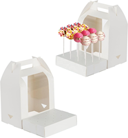 XJH portatile torta Pop scatola di imballaggio bianco torta Pop supporto 18 fori con finestra trasparente piccola scatola per lecca-lecca