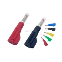 Conector Banana de Seguridad de 4mm con Funda Transparente Retráctil, Apilable, Extensible, de Latón, para Alta Tensión, Multicolor