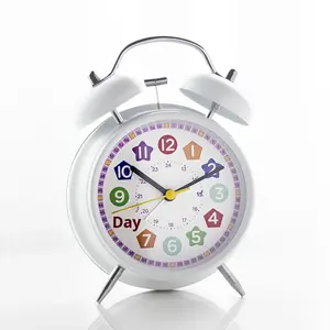 Réveil électronique pour enfants et étudiants, éducation précoce, sonnerie super forte, <span class=keywords><strong>veilleuse</strong></span>, double cloche, lumière arc-en-ciel, design moderne - Product Image 2