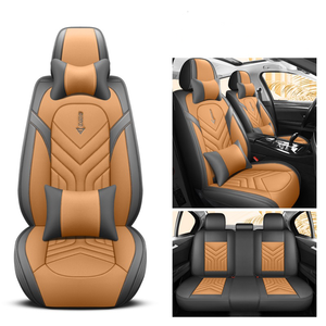 Yeni Deri Lüks Araba Koltuk Minderi Kılıfları 9 Parça Evrensel Uyum Tüm Mevsimler Tam Set Direksiyon Simidi Kılıfı ile Birlikte Olabilir - Product Image 6