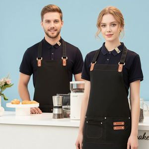 Custom Logo Apron Chef Kitchen Use Custom Logo Printed Canvas Waist Apron for Restaurant Milk Tea Cafe Waiter Apron - Product Image 5