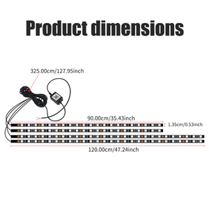 90*120cm ứng dụng điều khiển xe underglow ánh sáng 7 màu LED Strip đuổi underbody bầu không khí đèn dưới tự động môi trường xung quanh ánh sáng - Product Image 3