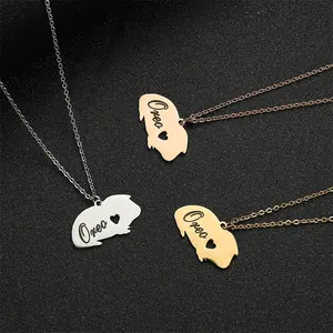 New Arrivals Personalized Custom Engraved Name Guinea Pig Pendant Stainless Steel Link Chain Animal Necklace For Parties Gifts