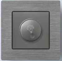 Interrupteur mural rotatif à intensité variable en aluminium brossé de type 86, variateur d'intensité continu AC230V pour ampoules halogènes et incandescentes