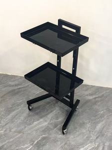 Hairdressing and perming cart, simple stainless steel acrylic anti-dye cream <b>tool</b> cart, foldable beauty salon <b>trolley</b> - Product Image 6