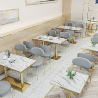 Ensemble de meubles de restaurant moderne, chaise et table de banquet, ensemble de table à manger de luxe, sièges de café, canapé de restauration rapide