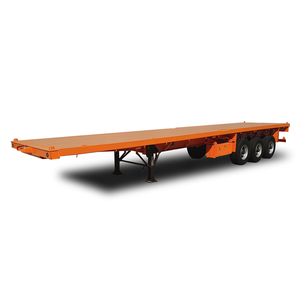 Venta caliente 40Ft 3 Axle 4Axle Steel Flatbed Truck Trailer 12r22.5 Tire 3 Axle 4Axle Flat Bed Semi Trailer para la venta - Product Image 1