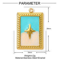 Carte de tarot émail amour étoile lune collier en acier titane bricolage pendentif yeux féminins flamme acier inoxydable pendentifs de mode breloques