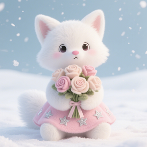 Renard rose à main personnalisé, animal en peluche amusant et mignon, robe de princesse rose, renard en peluche, usine, vente en gros de cadeaux d'anniversaire - Product Image 1