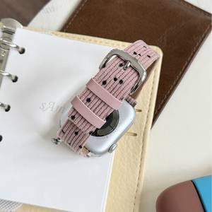 Correa de Cuero Elástica de Terciopelo con Diseño de Lunares en Forma de Corazón para Reloj IWatch 11.ª Generación 10/9876 Ultra, Estilo Otoño-Invierno - Product Image 2