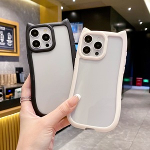 Coque de téléphone portable en acrylique simple et bon marché avec oreilles de <span class=keywords><strong>chat</strong></span> 3D, rainures pour oreilles de lapin, colle <span class=keywords><strong>à</strong></span> gouttes, protection DIY pour iPhone 15 Pro 14 Max - Product Image 3