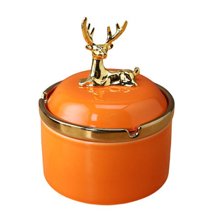 Turning Direction Ceramic <b>Ashtray</b> With Lid Large Capacity For Home Hotel Desktop Decoration - Product Image 4