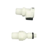 Raccord rapide CPC fileté en ligne pour tuyau, en plastique, 1/8''NPT 1/4''NPT, pour vide jusqu'à 8,3 bars, de -40°C à 83°C
