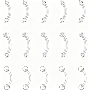 Piercing curvo flessibile in plastica trasparente da 16G per Daith/Rook/Sopracciglio/Ombelico/Labbro - Gioielli per il corpo - Product Image 1