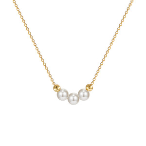 2022 collier Danty en acier au titane à la mode pour femmes avec chaîne à maillons de perles baroques en or rose-pour fiançailles de mariage ou cadeau - Product Image 6