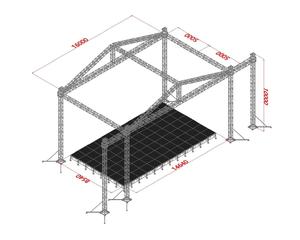 Estructura de Iluminación de Aluminio con Certificación TUV de 600 mm x 1100 mm x 1 m, Tipo Perno, <span class=keywords><strong>para</strong></span> Exhibición en Bodas, Conciertos y <span class=keywords><strong>Eventos</strong></span> - Product Image 4