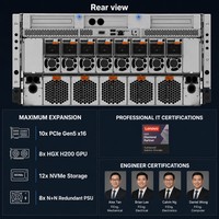 Servidor Lenovo ThinkSystem SR780a V3 con Doble Intel Xeon de 5.ª Generación, 4 TB DDR5, 8x NVIDIA HGX H200 NVLink GPU, para Entrenamiento de IA y HPC, 5U