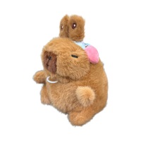 Nouvelle poupée en peluche Capybara amusante 2026 en coton PP doux avec oreilles mobiles, jouet animal en peluche, porte-clés, cadeaux