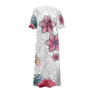 Vestido Largo con Estampado Floral de Polinesia Hawaiana, Estilo Vintage, Personalizado, con Mangas Abullonadas, Estilo Micronesia, Mumu Muumuu, para Mujer, al Mejor Precio - Product Image 2