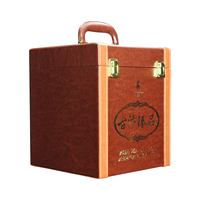Boîte d'emballage personnalisée Boîte cadeau en cuir à couvercle rabattable avec poignée Boîte d'emballage à pression avec logo