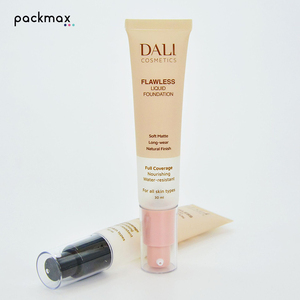 Tube souple personnalisé de 30 ml pour lotion et essence avec tête de pompe à pression, corps de tube transparent en PE, emballage cosmétique - Product Image 2