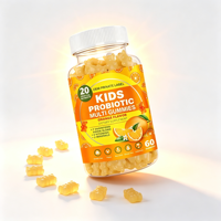 Complément alimentaire en gommes personnalisable pour enfants, probiotiques, multivitamines, superaliments verts, pour la santé digestive et l'immunité, 60 unités, marque privée