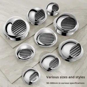 YOTO Tutup Ventilasi Dinding Eksterior Baja Tahan Karat 304 yang Diperkuat, Penutup Ventilasi Bulat untuk Penghisap Asap, Lubang Udara 304 - Product Image 3