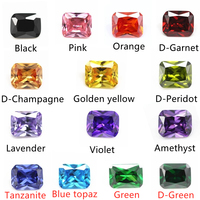 Pierres précieuses synthétiques en zircon cubique, taille octogonale, améthyste/améthyste foncée, qualité 5A, 3x5-13x18mm