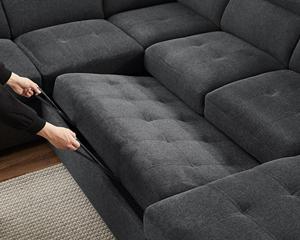 Divano in Tessuto Chenille <span class=keywords><strong>di</strong></span> Alta Qualità Stile Italiano, Design <span class=keywords><strong>di</strong></span> Lusso con Schienale Alto e Braccioli, Arredamento Moderno per Soggiorno - Product Image 5