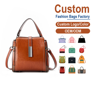 Brown <b>Leather</b> Crossbody Bag - Genuine Cowhide, Metal Buckle + Dual Zippers, OEM for Vintage Brands & Boutiques Worldwide - Product Image 1