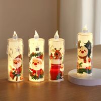 Bougie électronique LED sans fil à piles en plastique, écologique, veilleuse de Noël, bougeoir européen pour fête
