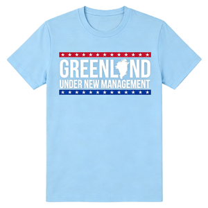 Maglietta da uomo politica divertente con stampa Greenland Under New Management, in cotone, a maniche corte - Product Image 4