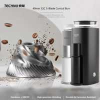 Moulin à café domestique personnalisable pour café, broyeur à meules coniques S2C de 40 mm en alliage d'aluminium, moulin à grains de café électrique 150W