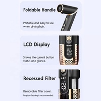 Sèche-cheveux pliable RUCHA, moteur BLDC haute vitesse, brosse à air chaud, outils de coiffage à ions négatifs, multi-styler 8 en 1