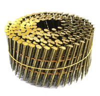 Clous en spirale à pointe barbelée et à anneau, collés sur fil à 15 degrés pour pistolet à clous, pour toiture et fabrication de palettes