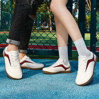 Chaussures de marche décontractées personnalisées à bout large, baskets basses à lacets, respirantes, légères et confortables, semelle en caoutchouc pour hommes, blanches