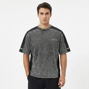 T-shirt surdimensionné vintage délavé avec logo personnalisé, nouveau style streetwear, en coton épais respirant – Fournisseur de choix - Product Image 1