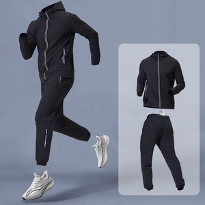<span class=keywords><strong>Pantaloni</strong></span> da Jogger da uomo di alta qualità con cappuccio e Zip abbigliamento sportivo sportivo <span class=keywords><strong>tuta</strong></span> aderente personalizzata - Product Image 3
