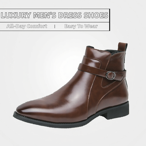 รองเท้าหนังไมโครไฟเบอร์คุณภาพสูง สวมใส่สบาย ปลายแหลม หุ้มข้อสูง หรูหรา ทำมือ สำหรับผู้ชาย ขายส่ง - Product Image 2