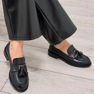 British Style Thick Sole Breathable Anti-Slip Loafers Tassel Decorative Details Retro <strong>Elegant</strong> <strong>Flat</strong> <strong>Shoes</strong> Daily Commute Fashion - Product Image 1