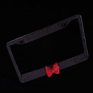 Chúng tôi tiêu chuẩn tấm giấy phép khung, thép không gỉ tấm giấy phép khung, kim cương Studded Bow tấm giấy phép khung - Product Image 4