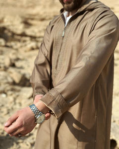 <span class=keywords><strong>Jellaba</strong></span> marocaine islamique Kaftan Caftan d'<span class=keywords><strong>hiver</strong></span> pour hommes 100% polyester à capuche manches longues Maxi Ramadan - Product Image 2