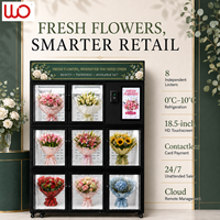 Distributeur automatique intelligent de bouquets de fleurs à 8 compartiments avec système de refroidissement et surveillance à distance de l'inventaire