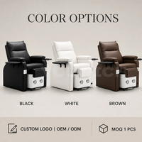 Chaise de pédicure en cuir PU inclinable, fauteuil de spa pour massage des pieds, idéal pour salon de beauté, vente chaude, personnalisation OEM/ODM, logo sur mesure