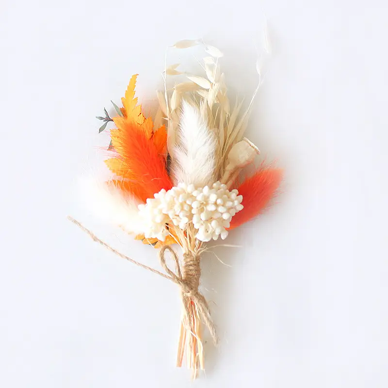 Wholesale New Design real Nature Mixed Baby Breath bunny tails Mini Dried Flower Bouquet For Gift box Decorate