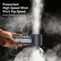 Ventilateur portable Wisteria, turbo, haute vitesse, silencieux, mini, rechargeable par USB, écran numérique transparent en plastique ABS, cadeau pour l'extérieur