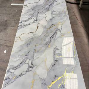 シミュレートされた壁パネル金メッキボードストーンスラブバックライトオニキス半透明ストーンインテリア背景壁パネル - Product Image 2